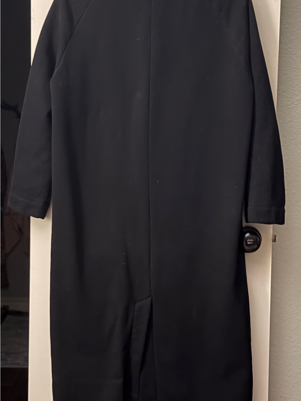 Vuori Restore Trench Coat Black - Small - Long Open Front Duster Jacket - Picture 12 of 14